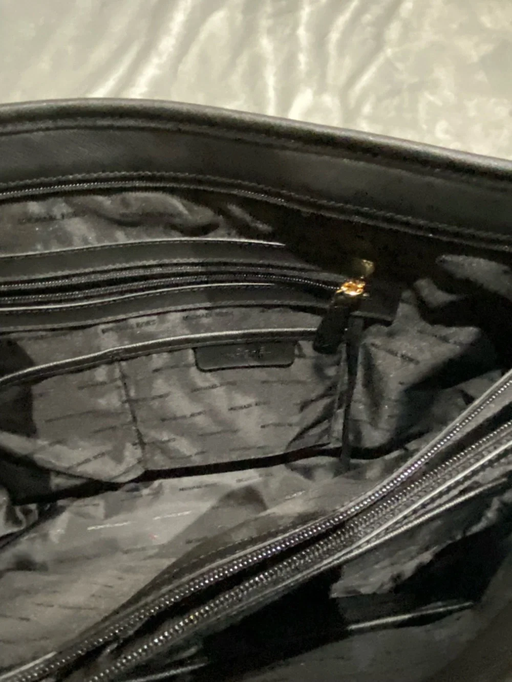 Michael Kors Black Tote with Gold Chain Handles - Picture 9 of 12